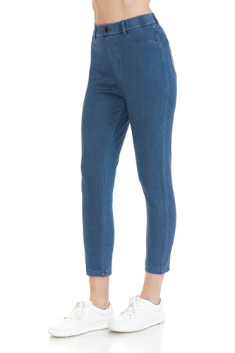 Leggings Depot Women's Stretch Pull-on Skinny Denim Look Jean Leggings (Available in Plus Size)
