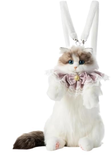 Cute Cat Plush Backpack for Girls & Women|Soft Toy Animal Backpack Purse|Kawaii Cat Shape Shoulder Bag|Lightweight Travel School College Mini Backpack|Fashion Cute Cat Bag Gift for Kids Girls-image-48