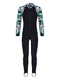 Yeahdor Unisex Boys Girls Long Sleeve Zip Up Full Length One Piece Swimsuit UPF 50+ Rashguard Shirts