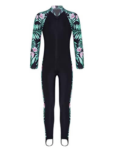 Yeahdor Unisex Boys Girls Long Sleeve Zip Up Full Length One Piece Swimsuit Upf 50+ Rashguard Shirts Lily Pink 10-12 Years #TOP24