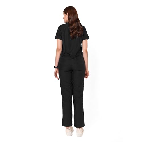 Image of KNYA Ecoflex Lite Women's Scrub Suit, 5 Pocket, 2-way Stretch (Black, XS)