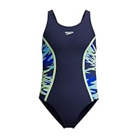 Speedo Hyperboom Splice Muscleback One Piece Schwimmanzug für Mädchen, Navy Blau, 10