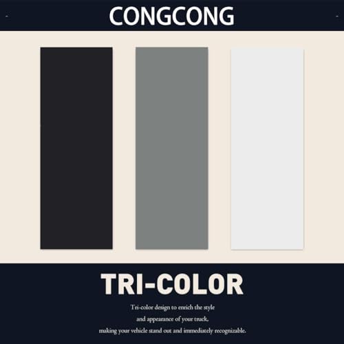 Image of Tri-Color Grille Badge Emblem Decoration Accessories Car Truck Label Tacoma Accessories Compatible with Tacoma 4Runner Tundra Sequoia Rav4 Highlander (White,Gray,Black)