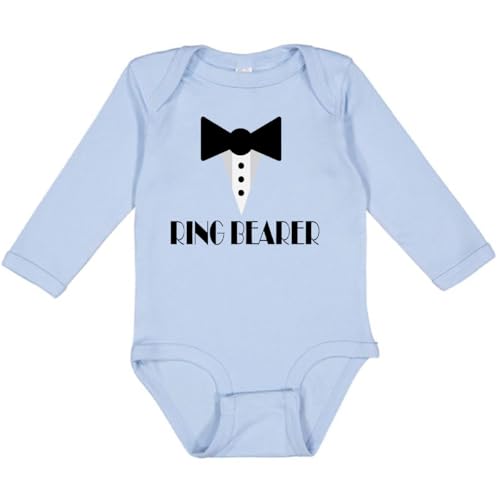 Image of inktastic Ringbearer Mock Tux Wedding Tuxedo Long Sleeve Creeper