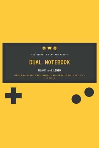 Dual Notebook Blank and Lined - Lined & Blank Pages Alternating * Narrow Ruled Paper (6"x9") * 120 Pages