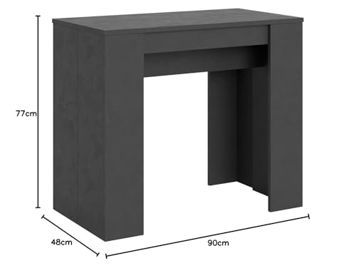 Consola Itamoby Basic Antracita para optimizar espacio en cenas de apartamentos pequeños 4