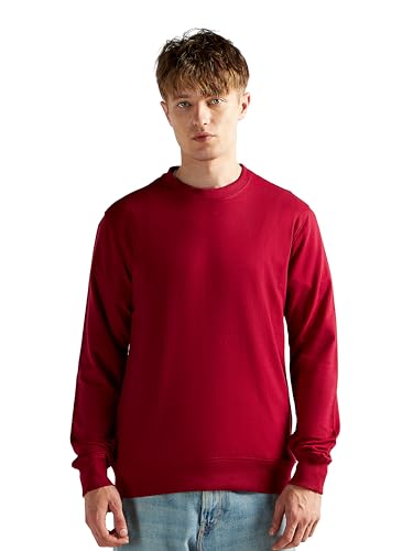Image of Clans & Hans Men's Cotton Casual Crew Neck Sweatshirt - Heavyweight 240 GSM French Terry Fabric|Relaxed Fit Pullover|Essential Streetwear Sweatshirt for Men