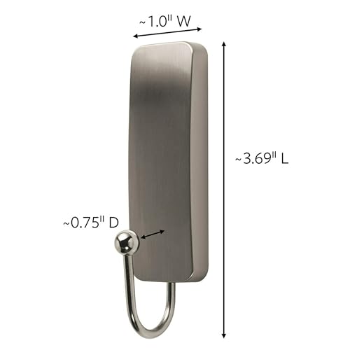 Command Medium Brushed Nickel Hooks, 2 Hooks, 4 Strips - image 2