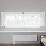 Gecheer Spitzenvorhang mit Vorhängen Floral Weiß 80 x 300 cm Polyester, Blumen-Bestickte Voile-Gardinen Tüllgardinen für Landhausstil Wohnzimmer Schlafzimmer Hochzeitsdekor4107774