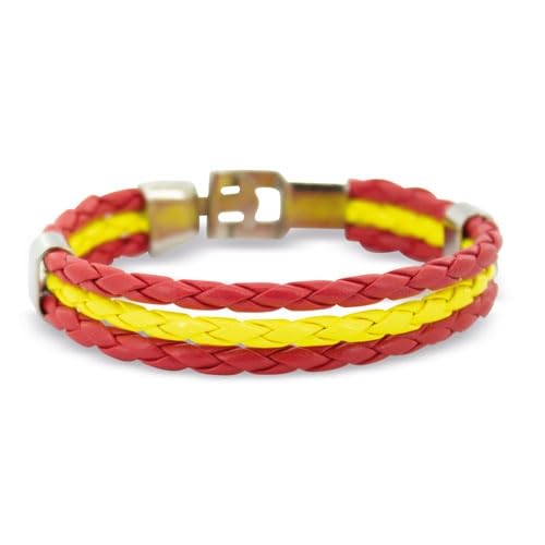 DISOK Lote 20 a 100 Pulseras España Trenzado. Detalles Pulseras para bodas. Detalles hombre para bodas, bautizos y comuniones.