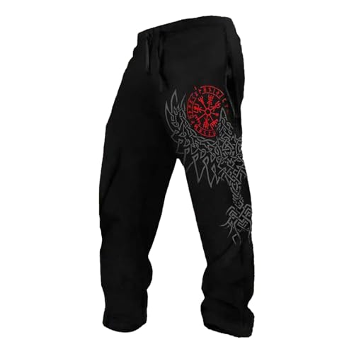 Generisch Patterned Casual Trousers for Comfortable Loose Fit Ideal for Outdoor Activities such as Hiking Travel.Versatile Pants with Stylish Design, Black (black 2), S