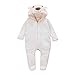 Produktbild WEXCV Säugling Baby Playsuit Mädchen Jungen Overall Strampler Herbst und Winter Langarm Plüsch mit Kapuze Weiß Footed Jumpsuit Warm Niedlich Bequem Babysachen 0-12 Monate