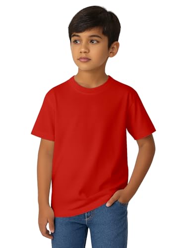Image of Amazon Brand - Anarva Kids Round Neck T-Shirt Cotton Half Sleeve Tee for Boys - Soft & Breathable Everyday Wear
