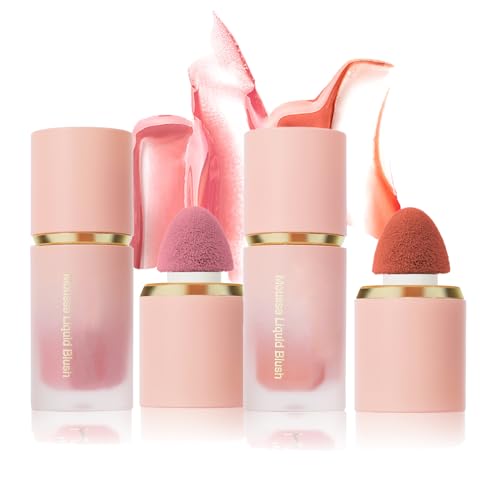 2 Pcs Liquid Blush for Cheeks, Soft Liquid Blush Natural