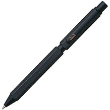 RHODIA 9342C - 3 in 1 scRipt Multipen 2 Ballpoint Pens 0.5 mm Black & Red + 1 Graphite Mechanical Pencil 0.5 mm - Hexagonal Body in Black Brushed Aluminium - Refillable - Eraser Under the Push Button
