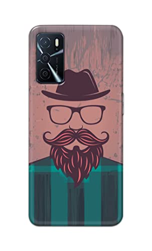 Image of PRINTFIDAA Man Icon with Beard Shirt Hipster Printed Designer Hard Case for Oppo A16 / A16s Back Cover -(e) RPM1001