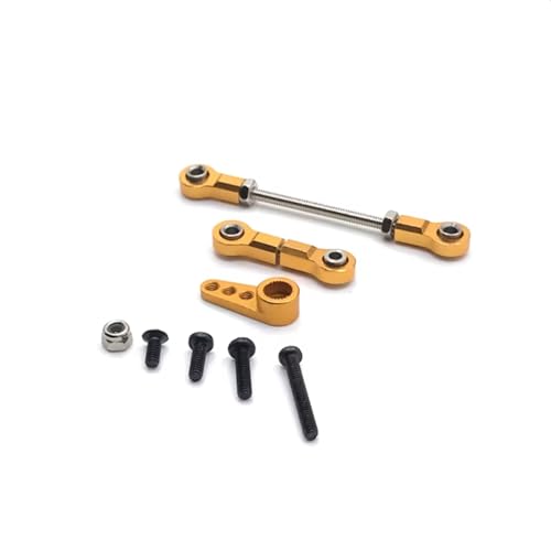 RC Car Accessories for Mini-q for Mini-z for WLtoys 284131 K969 K979 K999 P929 P939 1/28 Front Steering Linkage 28T Servo Arm RC Car Metal Parts Replacement(Yellow)
