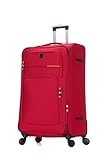 Skylark 32" Extra Large Suitcase Super Lightweight Luggage 20% Expandable 4 Wheels Spinner 3-Digit Combination Lock Soft Shell Luggage Check in for 30kg (Red, 162 litres)