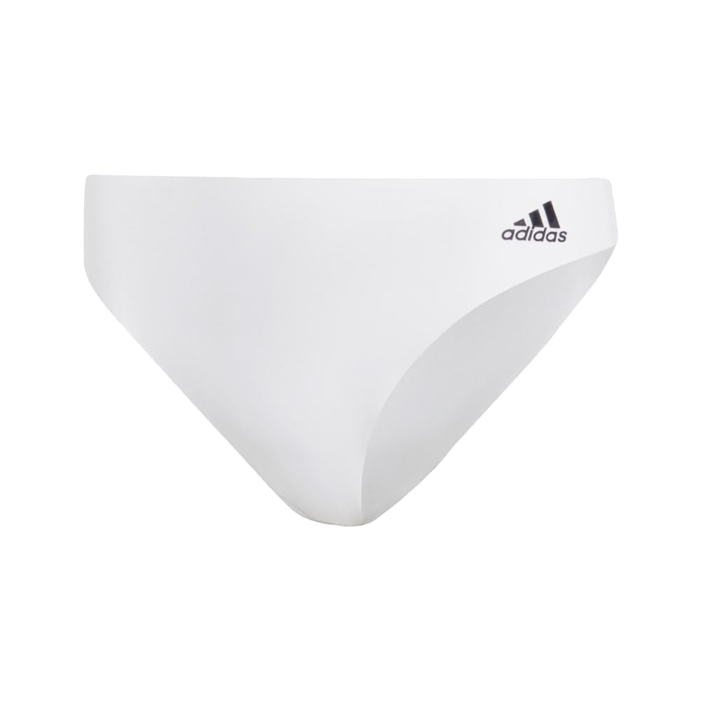 adidas Women's Micro Flex Thong Panty Underwear, White, S