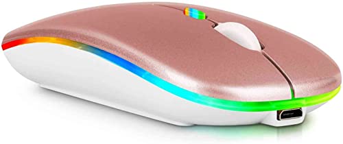 Image of UrbanX Bluetooth Rechargeable Mouse for ASUS Vivobook 15 X512DA Laptop Bluetooth Wireless Mouse Designed for Laptop /PC /Mac /pro /Computer /Tablet /RGB LED Rose Gold