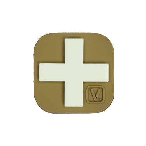 1-Inch Medical Cross 'Super-Lumen' Glow-in-The-Dark Patch (Coyote Tan)