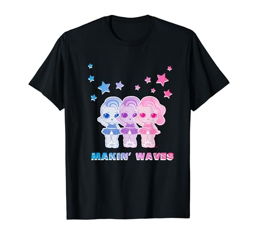 L.O.L. Surprise! Makin' Waves azul roxo rosa estrelas t-shirt, Preto, S