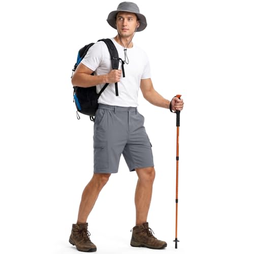 Image of Jessie Kidden Mens Cargo Shorts Expandable Waist Quick Dry Hiking Shorts