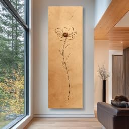 Tableau encadré vertical 35x105 cm pour habiller un mur vide de couloir ou de chambre