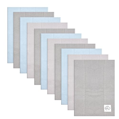 Image of Baby Burp Cloths for Boys and Girls - 11 Pack Large 100% Cotton - Double Layered Extra Absorbent Burp Rags, Solid