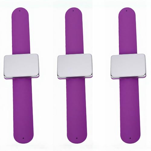 Alomejor Muñequera Magnética de Silicona con Alfiler, Soporte Magnético Fuerte Ajustable para Coser, 3 uds.