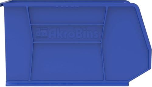 Akro-Mils 30260 AkroBins Plastic Storage Bins, Space-Saving Stackable Bins for Garage, Pantry, Craft Organization, 18" x 11" x 10", Blue, 6-Pack by Akro-Mils - Image 3