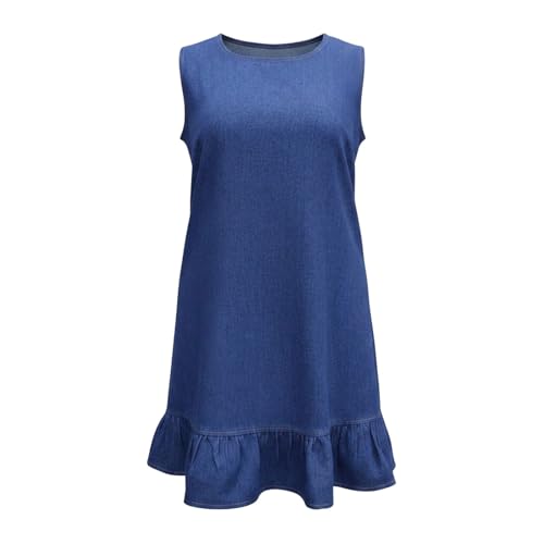 Robe en denim d'été sans manches fluide pour vos vacances