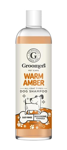 Groomers Professional Dog Shampoo Warm Amber 500ml - pH Balanced and Paraben-Free - Quick Wash & Easy Rinse - Gentle Formula Suitable For Any Coat Type - Vegan-Friendly - Made in the UK