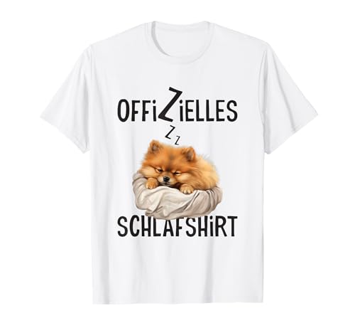 Hundebesitzer Langschläfer Geschenkidee Lustig Pomeranian Dog Offizielles Schlafshirt Mit Hund Zwergspitz T-Shirt Unisex-Kinder, Unisex-Erwachsene Weiß Klein