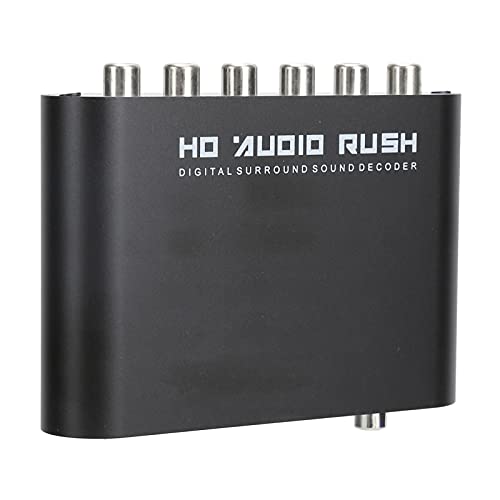 Yobadam Convertidor Decodificador de DTS AC 3 de 5.1 Canales, Decodificador de óptico con Salida Digital y Coaxial a Analógico, Ideal para HDTV, DVD y de Cine en Casa, Convertidores Digitales a