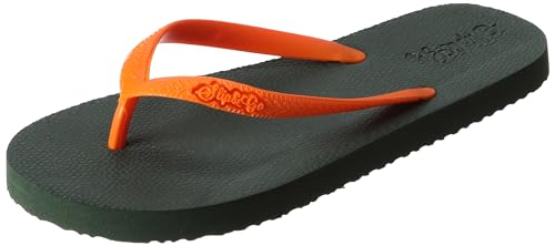 Slip&go Men's Premium Comfort Slippers - Strap 44-45 Olive Green & Orange