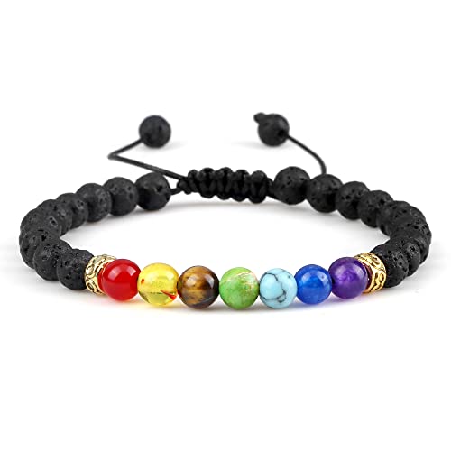 Bracelet chakra en pierre de lave pour votre séance de yoga et méditation