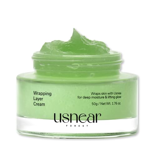 usnear FOREST Wrapping Layer Cream - PDRN & Bakuchiol Face Cream for Elasticity, Firming & Radiance - Korean Skincare for Sensitive Skin, 1.69 fl oz