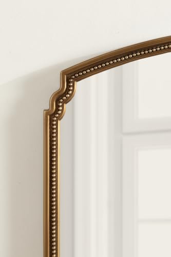 Image of Kate and Laurel Lockland Vintage Beaded Arch Wall Mirror, 36 x 30, Gold, Traditional Vintage Wide Arched Bathroom Mirror for Over Sink for Use as Living Room Wall Decor