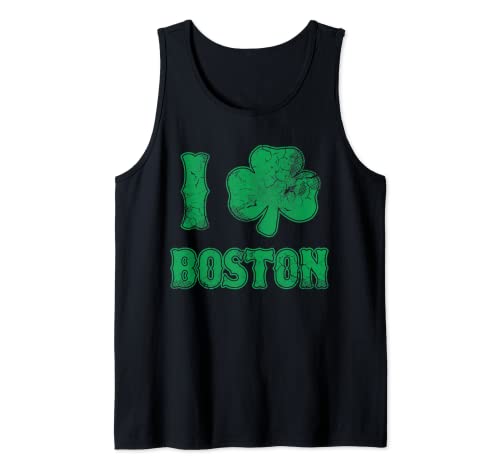 Boston Massachusetts Irish Shamrock San Patricio Día Retro Camiseta sin Mangas