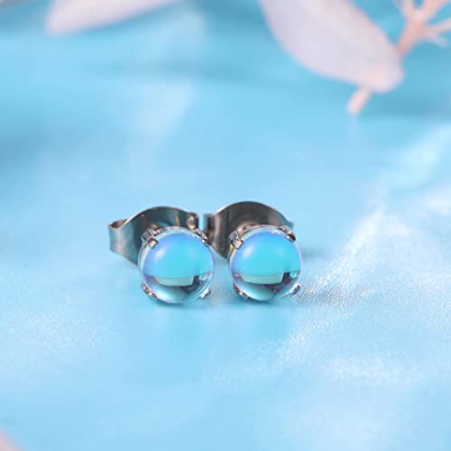 Limerencia G23 Hypoallergenic Pure Titanium Earrings, Opal/Moonstone/Cat's Eye/Blue Turquoise Stud Earrings, F136 Implant Grade|Delicate Jewelry for Sensitive Ears2