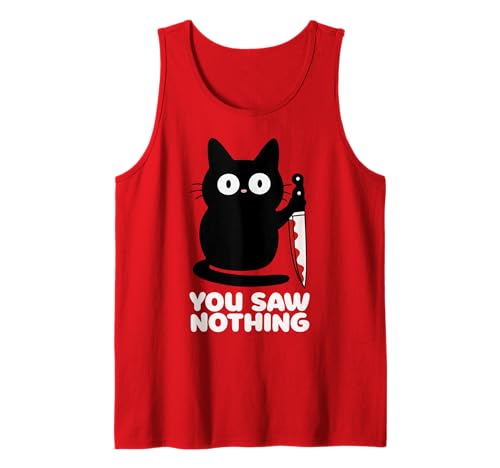 You Saw Nothing X Angry Cat - Chat d'horreur Halloween Débardeur