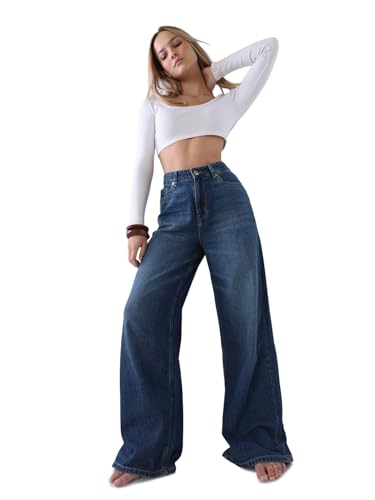 Image of ONLY Women's Solid Wide Leg Jeans