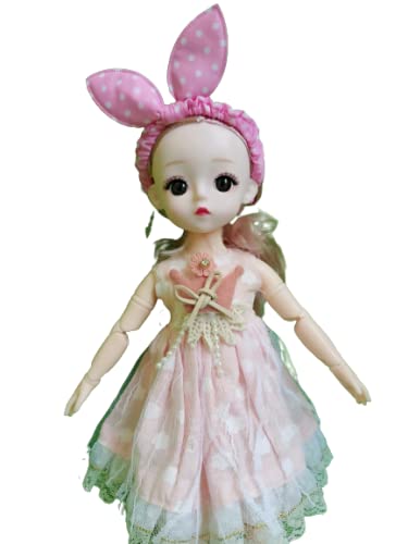 Image of DSR 30CM Smart Doll 12 Inch Ball Jointed Doll Toys with Full Set Clothes Shoes Wig Makeup Gift for Kids Gift All Day (Movable Joint-Small Doll-30CM(Full Pink))