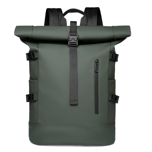 FUNSEED Mochila para hombre, impermeable para laptop de 15.6 pulgadas, adecuada para negocios, ocio y viajes, Verde, Large