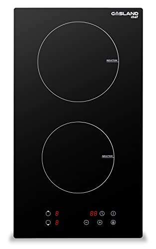 Gasland Chef IH30BF 30cm Induction Hob, 3500W Built-in Electric Cooktop 2 Cooking Zones Ceramic Plate Child Lock Black