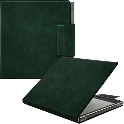 2in1 Magnetic Detachable Flip Case for Onyx Boox Tablet Go Color 7 Gen II/Boox Go 7 E Ink Tablet TPU Transparent Cover with Built-in Pen Holder Auto Sleep/Wake Magnet Closure Buckle (Green)