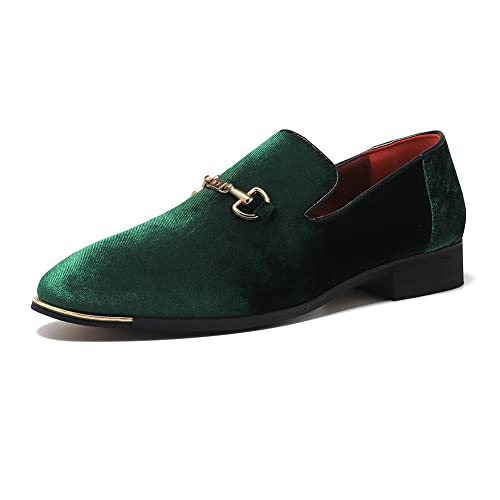 Image of FLQL Men's Luxury Penny Loafer Slip-On Velvet Shoes Party Dancing Shoes Suede Wedding Shoes Plus Size 7-13