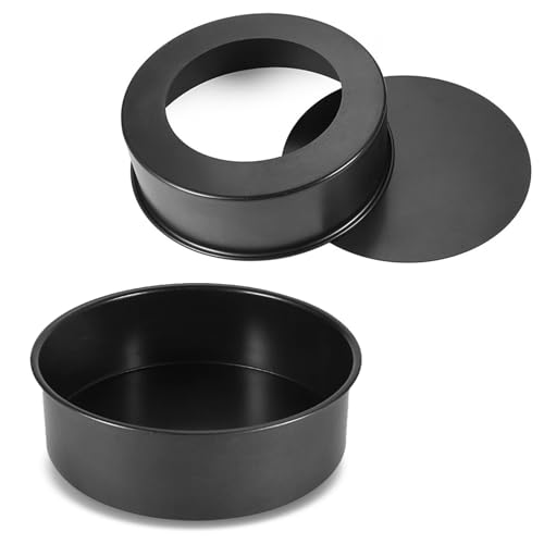 Xelmorant 8 inch Cake Tins Set of 2 Deep Cake Tin for Baking Birthday & Wedding Removable Bottom Cake Pan Non-Stick Round Cake for Baking Roasting Serving Stainless Steel Cake Tins