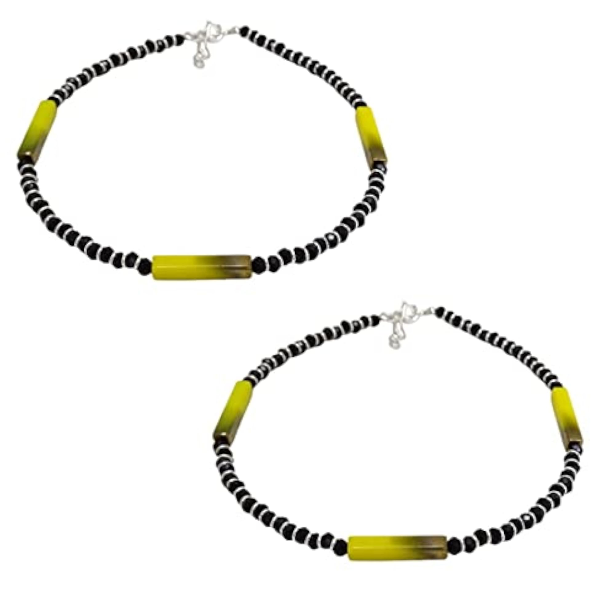 Nazariya Anklet with Black And Yellow Stone, Elegant